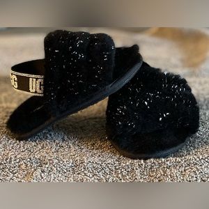 Ugg Toddler Fluff Yeah Metallic Sparkle Slide